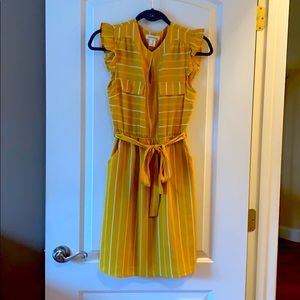Yellow dress with lining and pockets. Super cute!